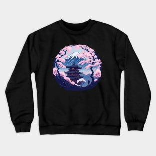 Cherry Blossoms Around Mt. Fuji Crewneck Sweatshirt